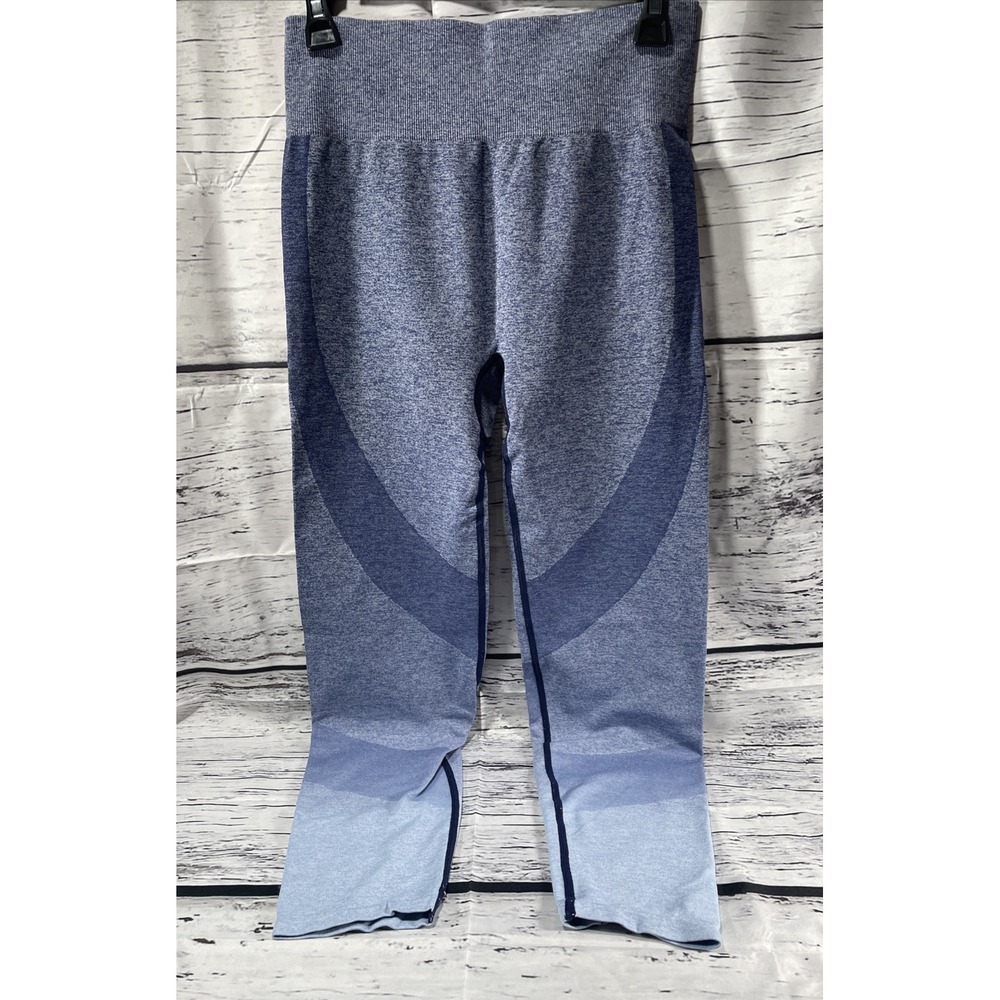 Victoria's Secret Pink Seamless Leggings in Heather Blue Logo Stretch L